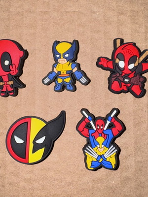 Deadpool X Wolverine Crocs charms, set of 5