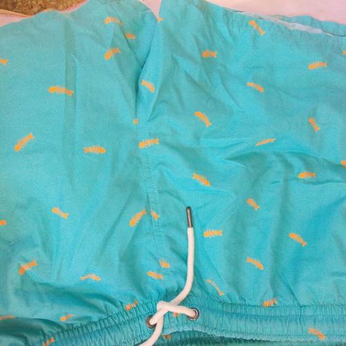 Pull & Bear men's swim shorts medium, turquoise and orange
