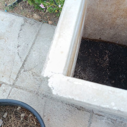 Large garden pots used, set of 6, cement with feet