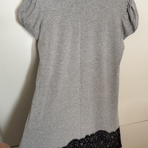 Dress with lace hem, size S, gray, used, Charly