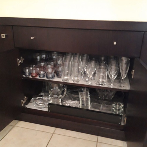 Wenge wood buffet with 2 mirrors like new