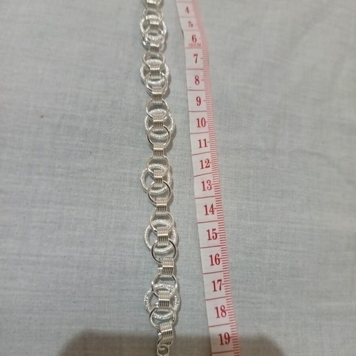 Silver bracelet new, silver plated, 20cm, 10mm thick