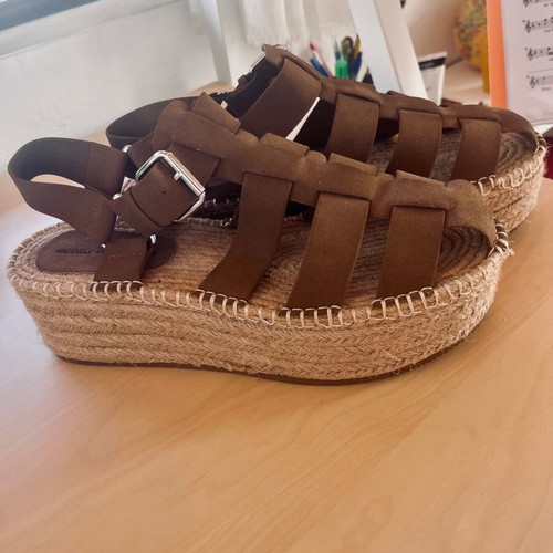 Pull & Bear platform espadrilles like new, brown, size 40