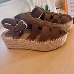 Pull & Bear platform espadrilles like new, brown, size 40