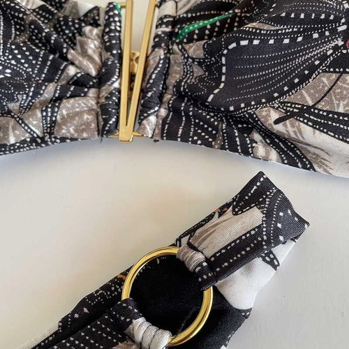 Cocomo bikini set new, small, black with leaf print