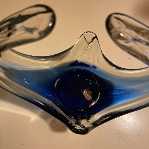 Murano Sommerso Vase 1960 like new, vintage blue