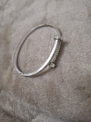 Steel bracelet like new with stones silver
