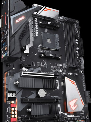 Μητρική πλακέτα Gigabyte B450 Aorus Pro μεταχειρισμένη με πρωτότυπους ψύκτες SSD