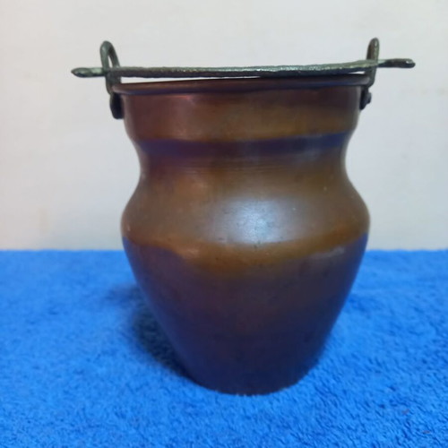 Turkish Forged Copper Cauldron Rustic Design Used