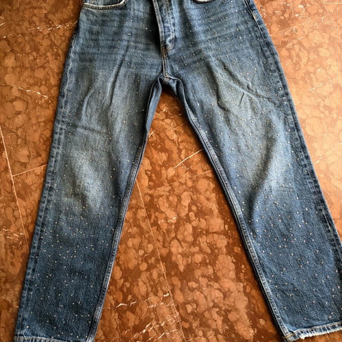 Zara jean with strass like new, blue, size M