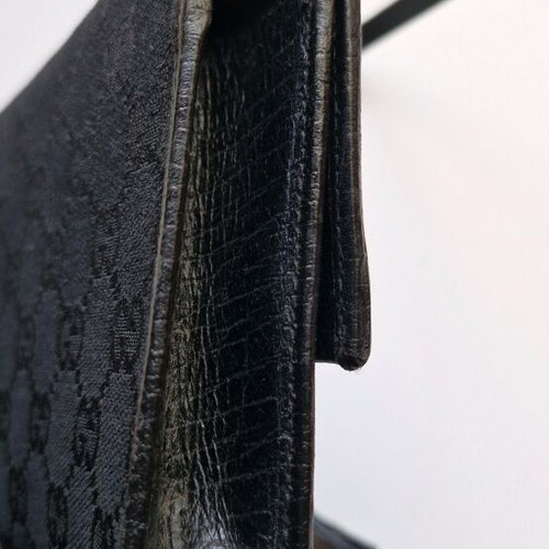 Gucci GG Bamboo Bar bag, vintage black canvas crossbody