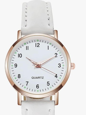 Quartz wristwatch white women's unused, elegant