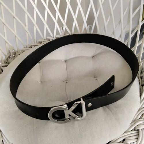 Calvin Klein Jeans (CKJ) leather belt used, black, 110 cm
