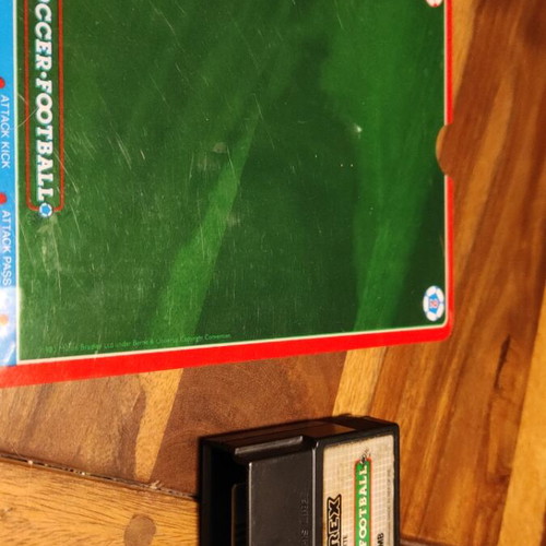 Vectrex Soccer used football game with overlay damage