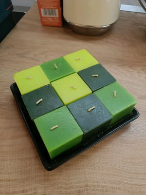 IKEA candle set like new with decorative base