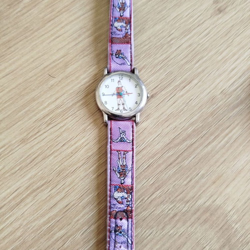 Flik Flak Hercules Disney Vintage wristwatch used, pink and silver