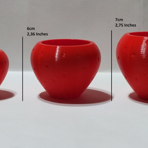 Strawberry flowerpots set of 3 3D printed new