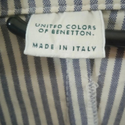Benetton short-sleeve vintage jacket used, size M, white and blue
