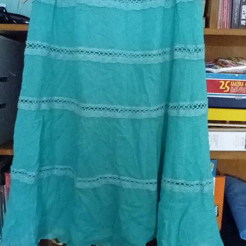 Strapless dress S used, airy, green-turquoise