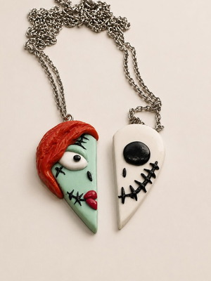 Nezaredni necklace, handmade polymer resin jewelry