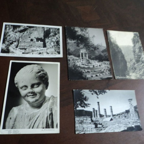 Delphi Antiquities postcards used, set of 5
