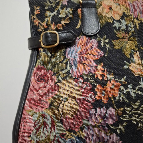 Floral Tapestry Tote Handbag used, multicolor, 33x22x10cm