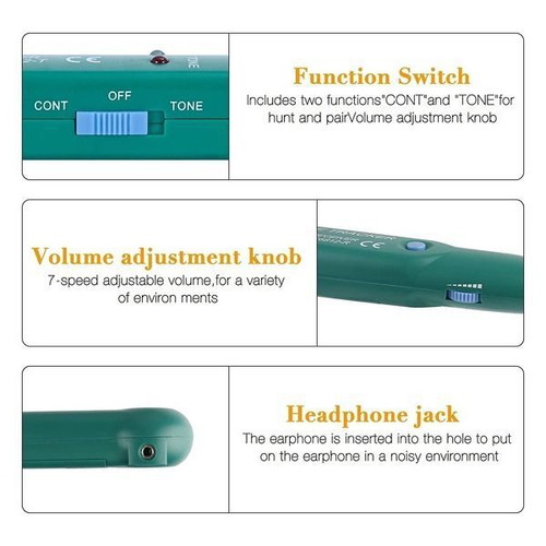 Gobesty cable tester with transmitter and receiver for wire tracing