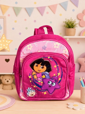 Dora the Explorer Kids Backpack used, pink with star designs