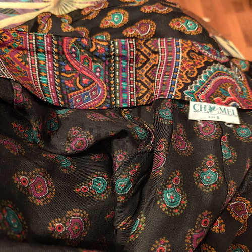 Boho cotton pants with paisley print, US 8 Medium