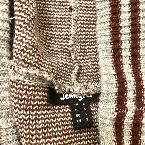 Wool cardigan burgundy-gray with hood like new, size S