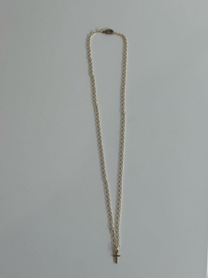 Necklace with cross fashion jewelry made to order, gold-colored