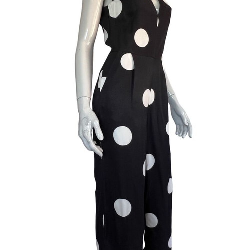 Space Simona Corsellini Polka Dot Black Jumpsuit like new