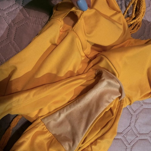 SugarFree one-piece swimsuit like new, size S, yellow and orange