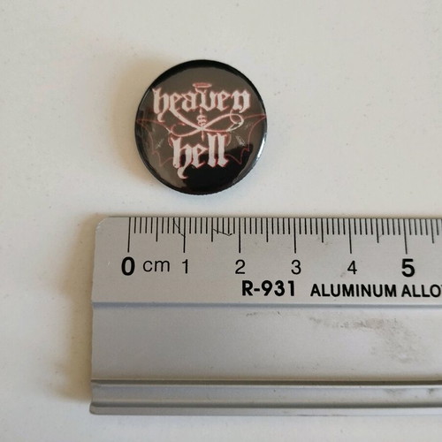 Heavy Metal Heaven and Hell Pin new 25mm