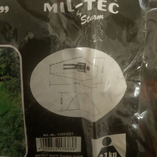 Miltek individual tent used, German camo, 2.7 kg