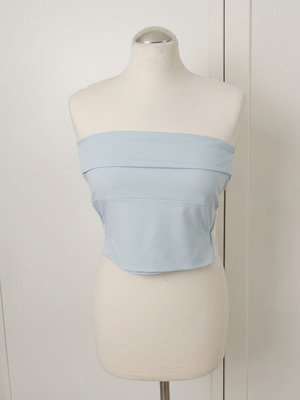 Allure Blue Strapless Bustier top like new, elastic fit XS-S