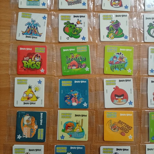 Bingo Koukou Roukou Angry Birds album with complete sticker set, like new