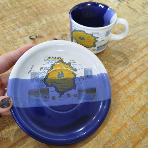 Thasos mug with saucer like new