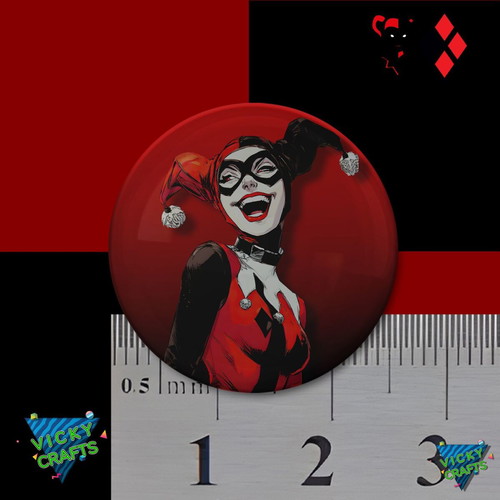 Harley Quinn pins set 6 pieces 2.5cm new