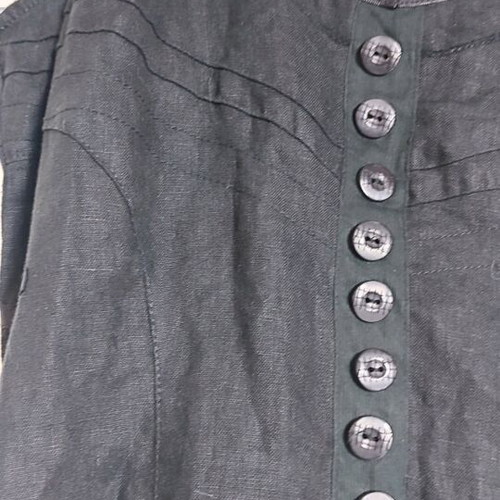 Λινό γυναικείο φόρεμα νούμερο S μαύρο casual midi