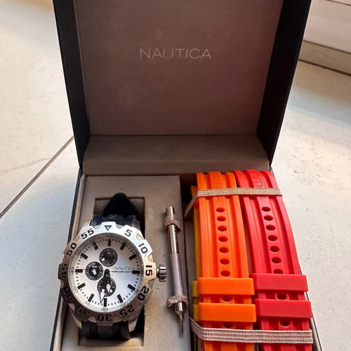 Nautica genuine colored rubber watch straps 24mm with embossed logo