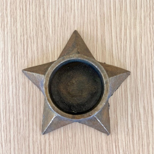 Metal Star Tealight Holders Set of 3 Rustic Industrial Style