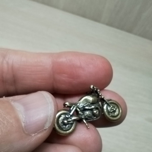 Motorcycle miniature new brass vintage gold tone