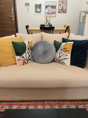 Sofas used, 2-seater and 3-seater with beech wood frame