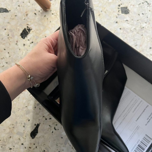 Black ankle boots new, size 36, silver heel