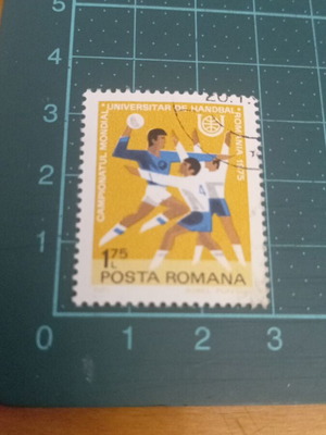 Romanian stamp 1975 like new, world student handball championship