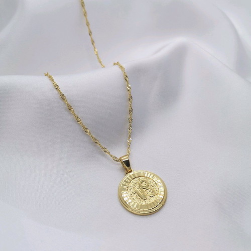 Capricorn Zodiac Necklace 18K Gold Plated New