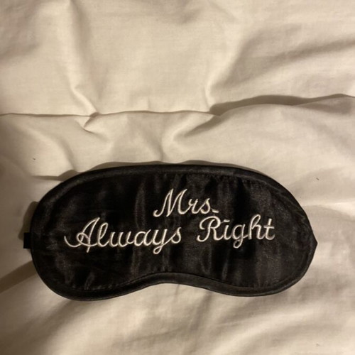 Black satin sleeping mask like new