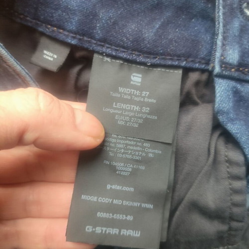 G-Star Midge Cody Mid Skinny women's blue jeans new 27/32