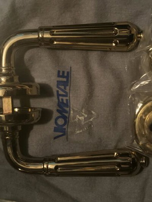 Door handles pair bronze oro new, 6 pairs